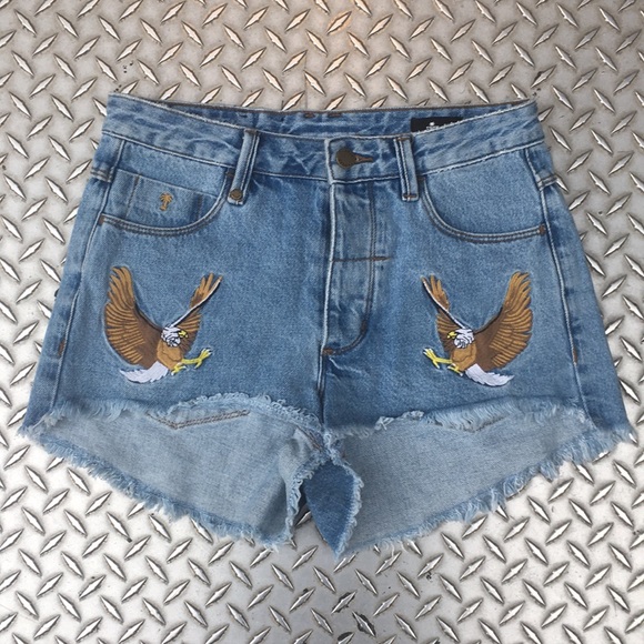 thrills denim shorts